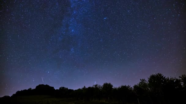 Timelapse do céu noturno com estrelas — Vídeo de Stock