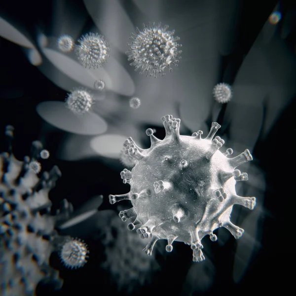 Viruses attacking immune system — Stock Photo, Image