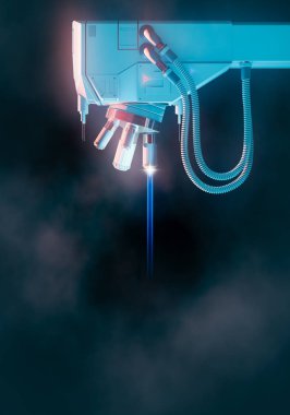 Optik elektron mikroskop lazer ışını ateş tarama