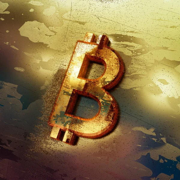 Bitcoin criptomoeda ameaça bolha de moeda — Fotografia de Stock
