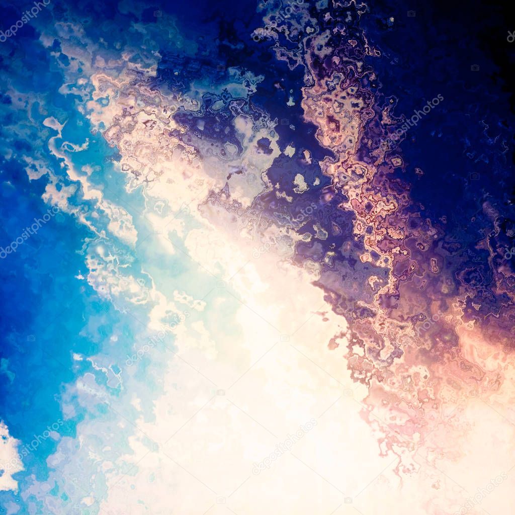 Blue sky clouds splash abstract background