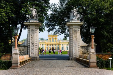 Entrance to Wilanow Royal Palace park, Warsaw, Poland clipart