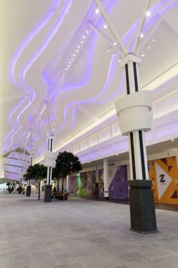 Moskova, Rusya - 30 Ağustos 2016. alışveriş kompleksi Zelenopark iç