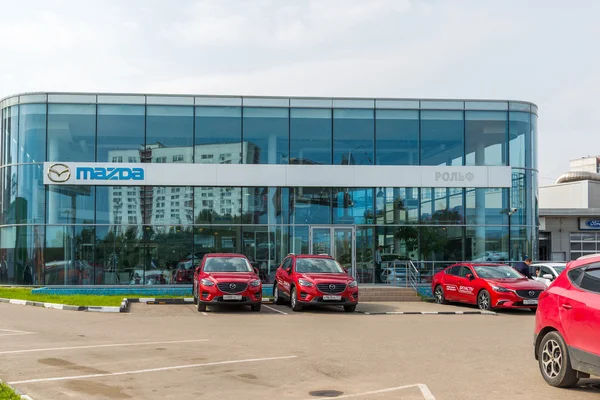 Khimki, Russia - September 12.2016. Car Dealer to sell cars Mazda and Rolf