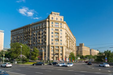 Moscow, Rusya Federasyonu -03 Haziran 2016. Genel Görünüm Smolenskaya dolgu