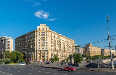 Moscow, Rusya Federasyonu -03 Haziran 2016. Genel Görünüm Smolenskaya dolgu