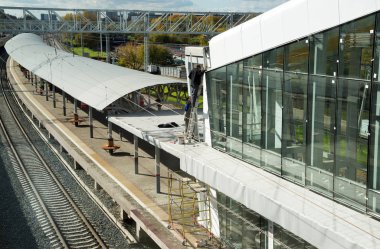 Moscow, Rusya Federasyonu-Ekim 01.2016. Likhobory - Moskova Merkezi yüzük istasyonda