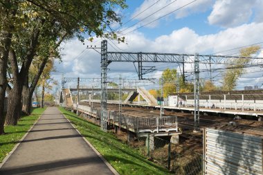 Moscow, Rusya Federasyonu-Ekim 01.2016. Nati Octyabrskaya tren istasyonu