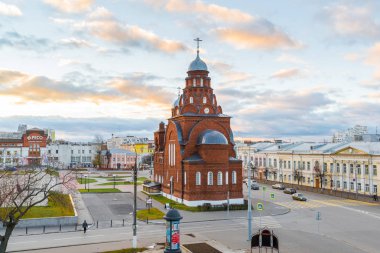Vladimir, Russia -05.11.2015. Old Believers Temple Trinity in Theatre Square clipart