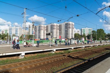 Khimki, Rusya Federasyonu-Eylül 03. 2016. tren istasyonu Zelenograd Kryukovo