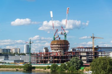 Krasnogorsk, Rusya Federasyonu - Temmuz 09.2016. İnşaat İş Merkezi Vegas Crocus şehir