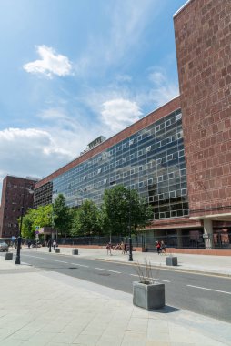 Moskova, Rusya - Haziran 02.2016. Ev Tsentrosoyuz Myasnitskaya sokakta - Sovyet Yapısalcılık dönemi Anıtı