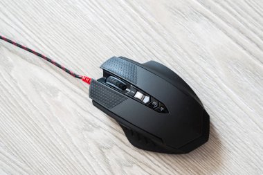 Siyah bilgisayar fare Üstten Görünüm