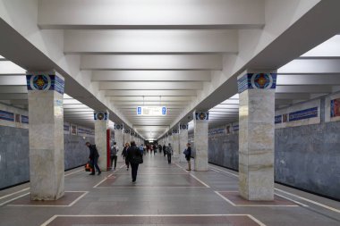 Moskova, Rusya - Haziran 10.2016. İç Metro istasyonları Novogireevo