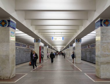 Moskova, Rusya - Haziran 10.2016. İç Metro istasyonları Novogireevo