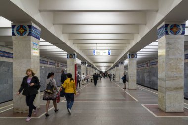 Moskova, Rusya - Haziran 10.2016. İç Metro istasyonları Novogireevo