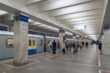 Moskova, Rusya - Haziran 10.2016. Tren metro istasyonları Novogireevo