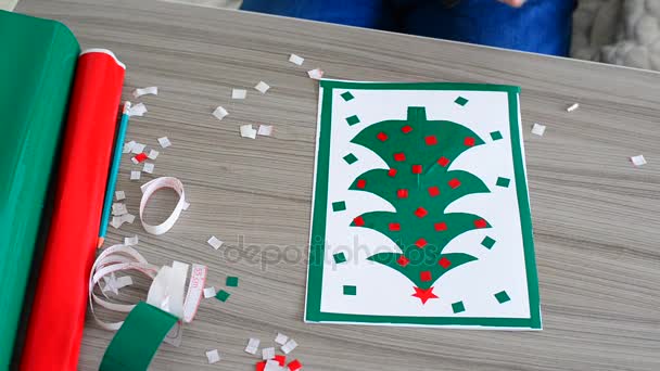 Tini fiú így karácsonyi kártya — Stock videók