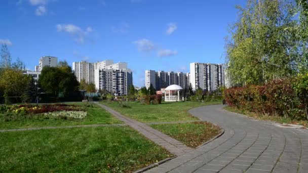 Pemandangan kota kabupaten Zelenograd, Rusia — Stok Video