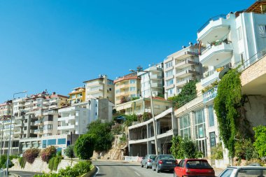 Finike, Türkiye - Haziran 20.2014. Şehir yaz, sermaye City büyüyen portakal genel görünümü