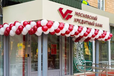 Khimki, Rusya Federasyonu - Kasım 21.2016. Moskova kredi banka açılışı