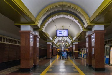 Kazan, Rusya Federasyonu - Mart 25.2017. İç metro istasyonu'na umudu zafer