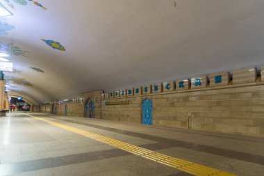 Kazan, Rusya Federasyonu - Mart 25.2017. İç metro İstasyonu'na Kremlin