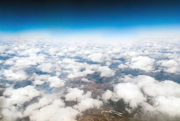 View of cumulus clouds from above — Stock Photo, Image