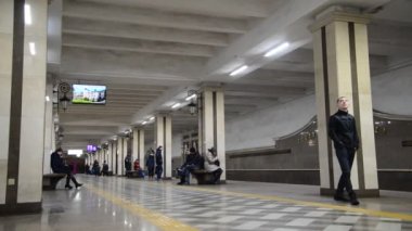 Kazan, Rusya Federasyonu - Mart 25.2017. Metro istasyonu Sukonnaya sloboda iç