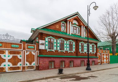 Kazan, Rusya Federasyonu - Mart 28.2017. Kazan Müzesi Chak-chak Staro-Tatar Sloboda içinde