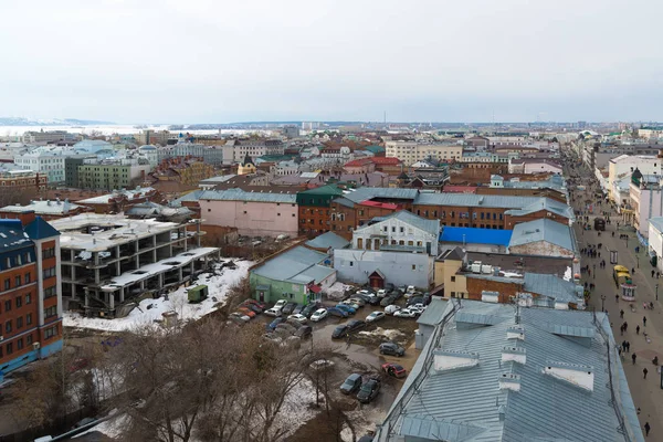 Kazan, Rusya Federasyonu - Mart 28.2017. Tarihi merkezinin Üstten Görünüm