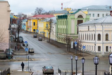 Kazan, Rusya Federasyonu - Mart 25.2017. Mislavsky sokak tarihi şehir merkezidir