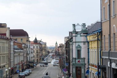 Kazan, Rusya Federasyonu - Mar 27.2017. Çernişevski Sokağı'nın genel görünümü