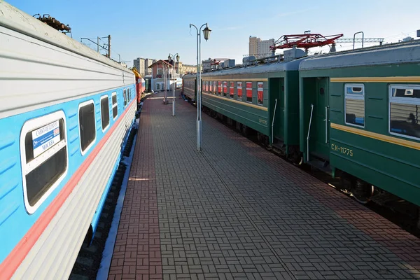 Москва, Россия - 1 апреля 2017 г. Музей истории развития железнодорожного транспорта — стоковое фото