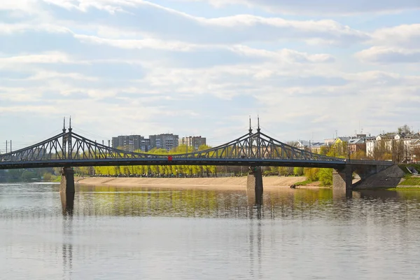 Starovolzhsky bridge from Volga in Tver, Russia — Stock Photo, Image