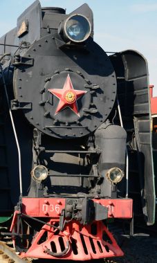 Moskova, Rusya - Nisan 1.2017. Buhar lokomotif Sormovskiy serisi amplifikatör