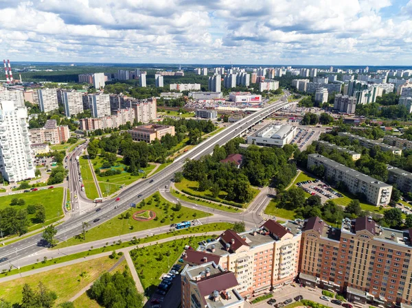 Moskwa, Rosja - lipca 20.2017. Widok z wysokości Zelenograd powiecie — Zdjęcie stockowe