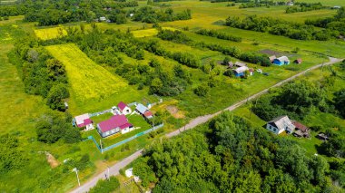 Haziran, Rusya yükseklikten kırsal manzara