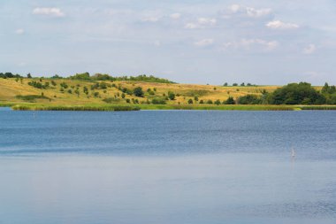 Rusya'daki Gölü ile Ağustos ayında manzara. Açık odak