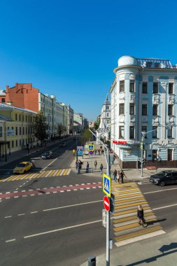 Moskova, Rusya - Ağustos 31.2017. Malaya Dmitrovka sokak