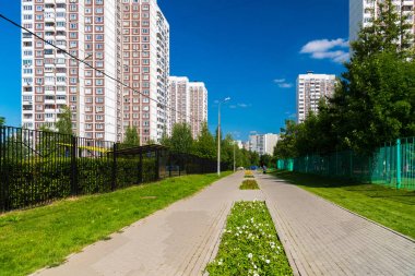 Moskova, Rusya'nın Zelenograd bölgesinde şehir manzarası
