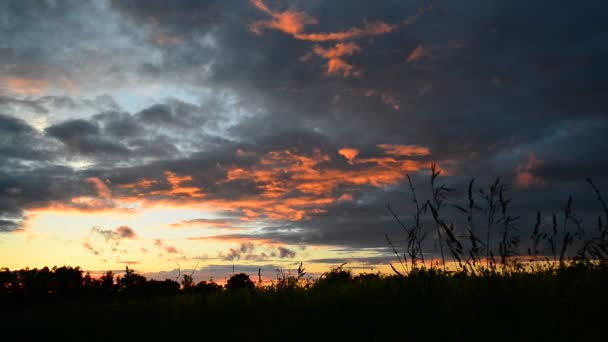 Nubes rojas al atardecer — Vídeos de Stock