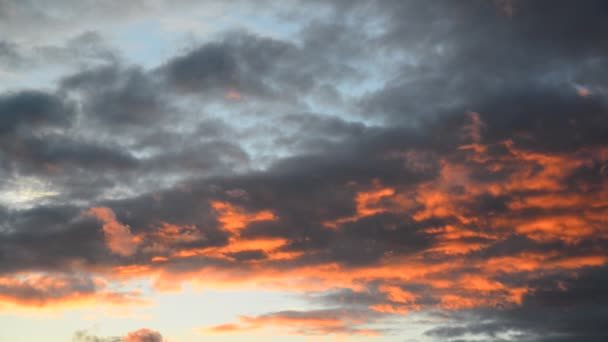 Red clouds at sunset — Stock Video