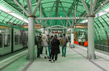 Moscow, Rusya Federasyonu-Ekim 01.2016. İş Merkezi - Moskova Merkezi halka istasyonu