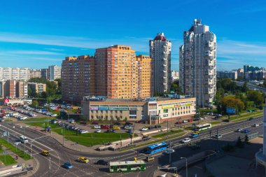 Moskova, Rusya - 20 Eylül. 2017. 18 ilçe Zelenograd idari bölgesinin görünümünü