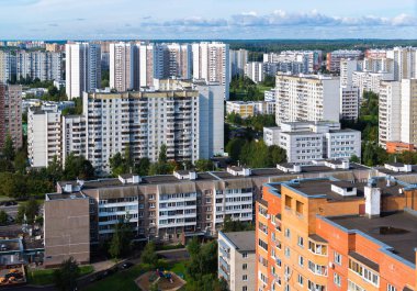 Moskova, Rusya - 20 Eylül. 2017. Zelenograd şehir alanı uyuyor