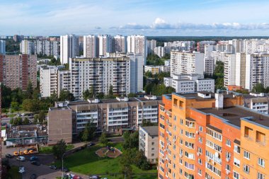 Moskova, Rusya - 20 Eylül. 2017. Zelenograd şehir alanı uyuyor