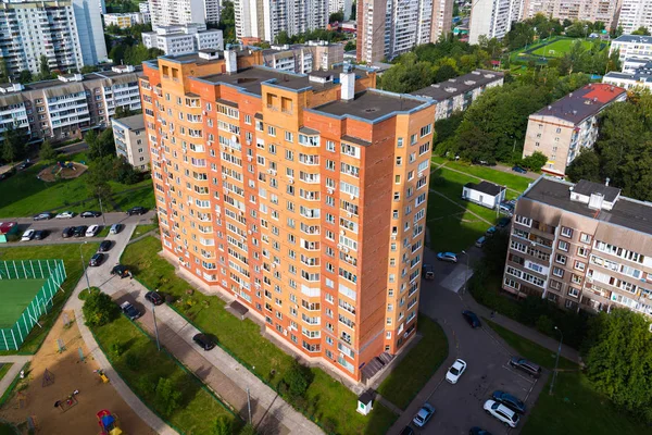 Moskova, Rusya - 20 Eylül. 2017. yükseklikten Zelenograd Yönetim bölgesine görüntüleyin