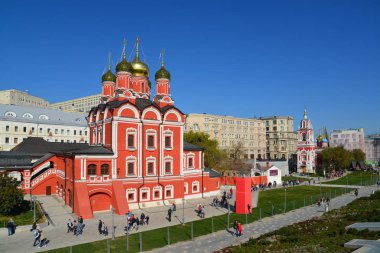Moskova, Rusya - Eylül 23. 2017.Cathedral Varvarka üzerinde Tanrının anası e simgesinin