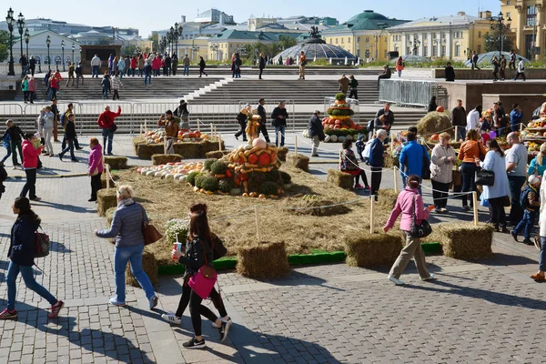 Moscou, Rússia - 23 de setembro. Em 2017. Outono de Ouro - festival gastronômico em Manezhnaya Square — Fotografia de Stock